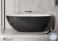 Акриловая ванна Grossman Fly GR-1104MB 170X75 с каркасом (белый/черный матовый)