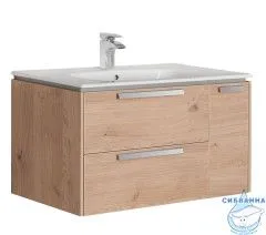 Тумба Roca Lago 80 с раковиной Roca Victoria 80 светлый дуб