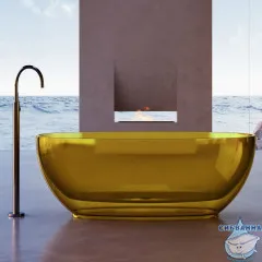 Ванна из полиэфирной смолы ABBER Kristall 170х75 AT9703Amber желтая