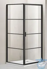 Душевое ограждение Azario Richmond 100x100 AZ- NAG1221 1000 BLACK профиль черный, стекло прозрачное (без поддона)