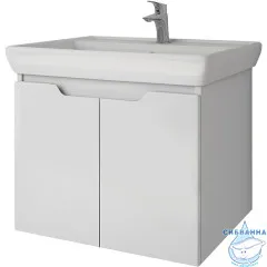 Тумба Dreja Q(D) 55 белый глянец с раковиной Dreja Q 60