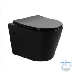 Унитаз подвесной безободковый Aquatek Вега AQ1905-MB (с сиденьем Soft Close (микролифт) (черный матовый)