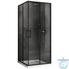 Душевое ограждение ABBER Schwarzer Diamant AG02100B5 100x100 профиль черный, стекло прозрачное (без поддона)