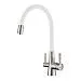 Смеситель для кухни Lemark Comfort LM3075BN-White (никель/белый) 