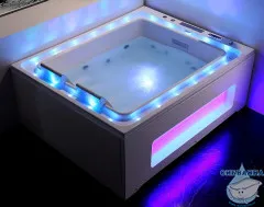 Акриовая ванна Gemy G9268 Milk SPA 185х150 с гидромассажем