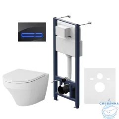 Инсталляция AM.PM с кнопкой смыва в комплекте с унитазом AM.PM Inspire FlashClean c сиденьем Soft close (микролифт) IS450A38.501700