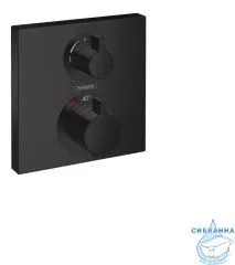 Встраиваемый термостатичесий смеситель для ванны Hansgrohe Ecostat Square 15714670 (черный матовый)