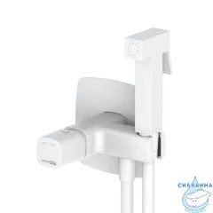 Встраиваемый смеситель с гигиеническим душем Wasserkraft Saale 9538 (белый матовый)