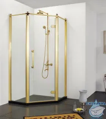 Душевое ограждение Azario Ontario 100x100 профиль золото, стекло прозрачное AZ-NBB3231 1000 GOLD			 (без поддона)