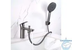 Смеситель для ванны на борт Aquatek Ника AQ1844BGM (оружейная сталь)
