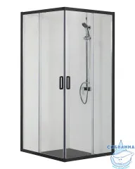 Душевое ограждение Aquatek AQ ARI KV 09020BL 90x90 профиль черный, стекло прозрачное (без поддона)