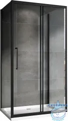 Душевое ограждение ABBER Schwarzer Diamant 120x50 AG30120BH-S50B-S50B профиль черный, стекло прозрачное (без поддона)