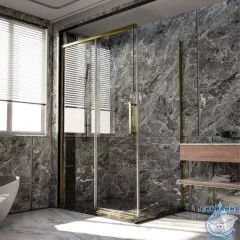 Душевое ограждение Veconi Premium Trento 120x80 профиль золото брашированное, стекло прозрачное PTC40-SP-12080-G-01-C4 (без поддона)
