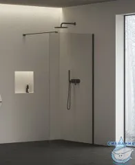 Душевое ограждение Ravak Walk-In Air Wall 120 см профиль черный, стекло прозрачное GW9W70300Z1C