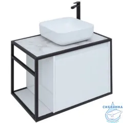 Тумба Aquanet Nova Lite Loft 75R 261649 с раковиной City-1 39 белый глянец