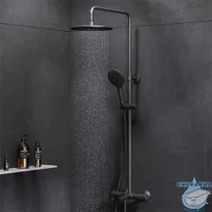Душевая система AM.PM Like 220 1 режим F0780522 (чёрный матовый)