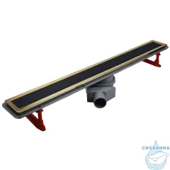 Дренажный трап для душа Pestan Confluo Premium Line Black Glass Gold 300 13100094 решеткой