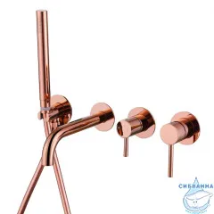 Смеситель для ванны встраиваемый ABBER Wasser Kreis AF8130RG (розовое золото)