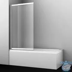 Шторка для ванны Wasserkraft 41S02-100 LM 100x140 профиль хром, стекло матовое
