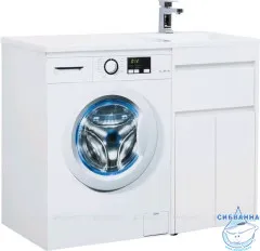 Тумба Aquanet Токио 48 R белый глянец с раковиной Даллас 110