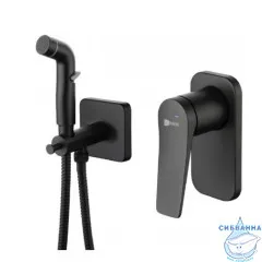 Встраиваемый смеситель с гигиеническим душем Lemark Bronx LM3719BL (черный матовый)