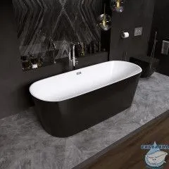 Акриловая ванна Grossman Forta GR-2601B 170x70 с каркасом (белый/черный матовый)