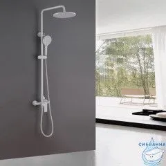 Душевая система Abber Weiss Insel 250 1 режим AF8020FW (белый матовый)