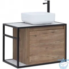 Тумба Aquanet Nova Lite Loft 75R 261657 с раковиной City-1 39 дуб рустикальный