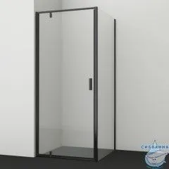 Душевое ограждение Wasserkraft Elbe 74P29 80x100 профиль черный, стекло прозрачный (без поддона)