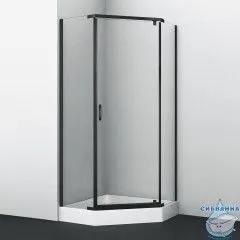 Душевое ограждение Wasserkraft Wiese 100x100 профиль черный, стекло прозрачный 84P38 (без поддона)