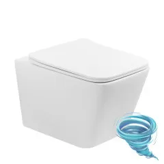 Унитаз подвесной безободковый Abber Rechteck  AC1201T с сиденьем Soft Close (микролифт) (белый)