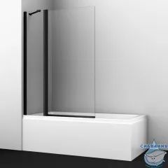 Шторка для ванны Wasserkraft  Berkel 48P02-110BLACK Fixed 110x140 профиль черный, стекло прозрачное