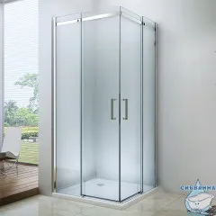 Душевое ограждение Berges Wasserhaus Melita 90x90 061028 профиль хром, стекло прозрачное (без поддона)