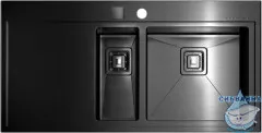 Кухонная мойка Omoikiri Akisame 100-2-GM-R, 4973104 вороненая сталь