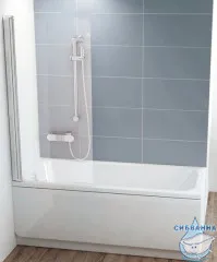 Шторка для ванны Ravak CVS1 80 профиль белый, стекло прозрачное, левая