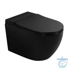 Унитаз подвесной Abber Bequem AC1108PMBс сиденьем Soft Close (микролифт) (черный матовый)