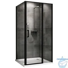 Душевое ограждение ABBER Sonnenstrand 100x100 профиль черный, стекло прозрачное AG04100BS-S100B (без поддона)