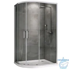Душевое ограждение ABBER Schwarzer Diamant AG01180 100x80 профиль хром, стекло прозрачное (без поддона)