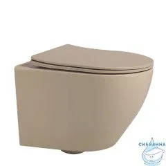 Унитаз подвесной безободковый Abber Bequem AC1100MBB с сиденьем Soft Close (микролифт) (бежевый)