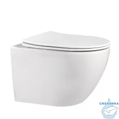 Унитаз подвесной безободковый Abber Bequem AC1100 с сиденьем Soft Close (микролифт) (белый)