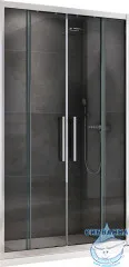 Дверь в нишу Abber Schwarzer Diamant 150x195 профиль хром, стекло прозрачное AG33150H