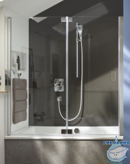 Шторка для ванны Jacob Delafon Capsule 120 см E6D126-GA профиль хром, стекло прозрачное