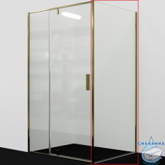 Боковая стенка Wasserkraft Aisch 100 55P10-RP100 профиль золото, стекло прозрачное