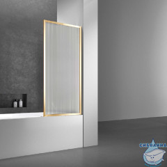Шторка для ванны Vincea 70х140 профиль брашированное золото, стекло рифленое VSB-41700FLG