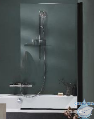 Шторка для ванны Jacob Delafon Struktura 80 профиль черный, стекло прозрачное E6D042-BL